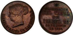 Spain Kingdom Isabel II Medal 1858 ... 