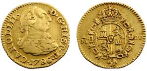 Spain Kingdom Carlos III ½ Escudo 1786 M DV ... 