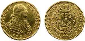 Spain Kingdom Carlos IV 2 Escudos 1800 M MF ... 