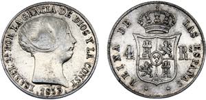 Spain Kingdom Isabel II 4 Reales 1853 ... 