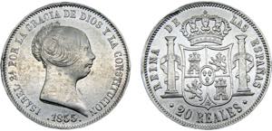 Spain Kingdom Isabel II 20 Reales 1855 ... 
