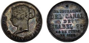 Spain Kingdom Isabel II Medal 1858 ... 