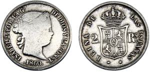 Spain Kingdom Isabel II 2 Reales 1860 ... 