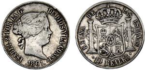 Spain Kingdom Isabel II 10 Reales 1861 ... 