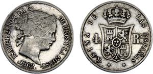 Spain Kingdom Isabel II 4 Reales 1862 Madrid ... 