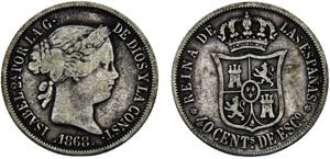 Spain Kingdom Isabel II 40 Centimos de ... 
