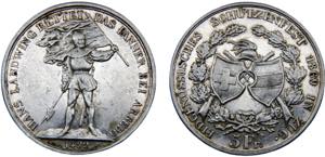 Switzerland Federal State Zug 5 Francs 1869 ... 