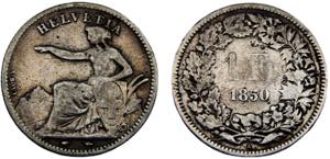 Switzerland Federal State 1 Franc 1850 A ... 