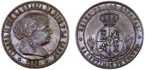 Spain Kingdom Isabel II 2½ Centimos de ... 