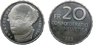 Switzerland Federal State 20 Francs 1993 B ... 