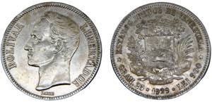 Venezuela United States 5 Bolivares 1929 ... 