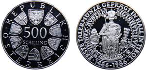 Austria Second Republic 500 Schilling 1986 ... 