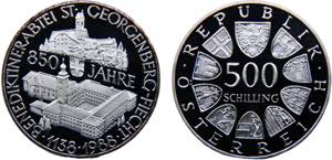 Austria Second Republic 500 Schilling 1988 ... 