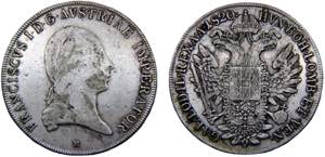 Austria Empire Franz I 1 Thaler 1820 M Milan ... 