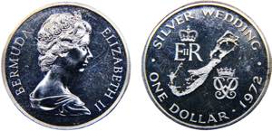 Bermuda British colony Elizabeth II 1 Dollar ... 