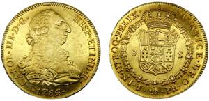 Bolivia Spanish colony Carlos III 8 Escudos ... 