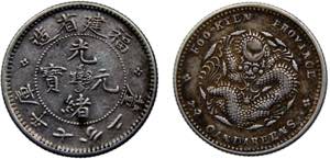 China Fookien 10 Cents 1903- 1908 Silver ... 