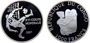 Congo Republic 1000 Francs CFA 1997 FIFA ... 