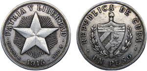 Cuba First Republic 1 Peso 1915 Philadelphia ... 