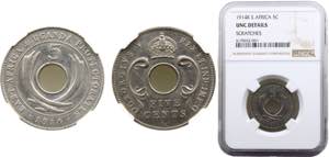 EastAfrica  George V  5 Cents 1914 K ... 
