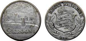Estonia Republic 2 Krooni 1930 Silver 11.91g ... 