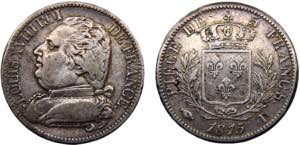 France Kingdom Louis XVIII 5 Francs 1815 I ... 