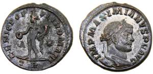 Roma Empire Maximian I BL Follis AD 298-299 ... 