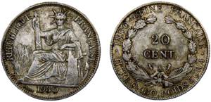 French Indochina French colony 20 Centimes ... 