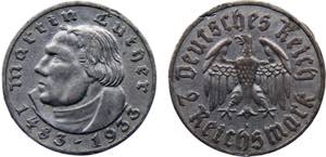 Germany Weimar Republic 2 Reichsmark 1933 A ... 
