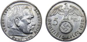 Germany The Third Reich 5 Reichsmark 1938 J ... 