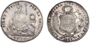 Guatemala Republic 1 Peso 1894 Guatemala ... 