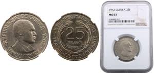Guinea  Republic 25 Francs Guinéens 1962 ... 