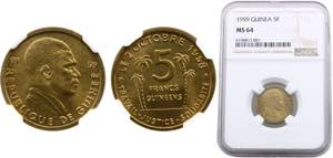 Guinea  Republic 5 Francs Guinéens 1959 NGC ... 