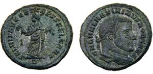 Roma Empire Maximian I AE Follis AD 298-299 ... 