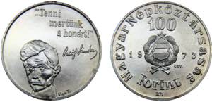 Hungary Peoples Republic 100 Forint 1973 BP ... 