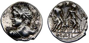 Roma Republic L. Caesius AR Denarius 112-111 ... 