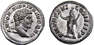 Roma Empire Caracalla AR Denarius AD 213 ... 