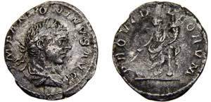 Roma Empire Elagabalus AR Denarius AD 221 ... 
