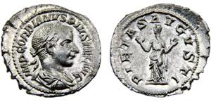 Roma Empire Gordian III AR Denarius AD ... 