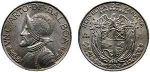 Panama Republic 1/4 Balboa 1962 Silver 6.21g ... 