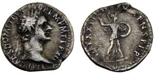 Roma Empire Domitian AR Denarius AD 95 Rome ... 