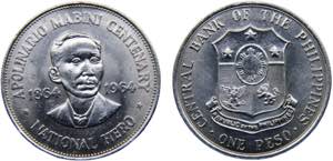 Philippines Republic 1 Peso 1964 Royal mint ... 