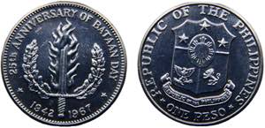 Philippines Republic 1 Peso 1967 San ... 