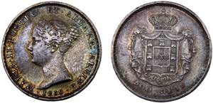 Portugal Kingdom Maria II 500 Reis 1850 ... 