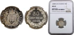 San Marino  Republic  50 Centesimi 1898 R ... 