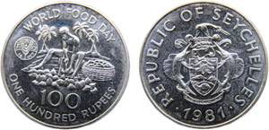 Seychelles Republic 100 Rupees 1981 (Mintage ... 