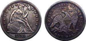 United States Federal republic 1 Dollar 1870 ... 