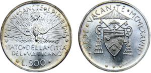 Vatican City City State 500 Lire 1978 Sede ... 