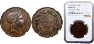 Venezuela State 1 Centavo 1843 Royal mint ... 