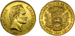 Venezuela United States 100 Bolivares 1887 ... 